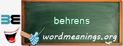 WordMeaning blackboard for behrens